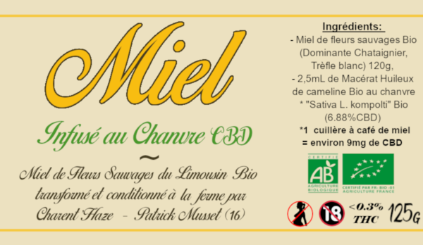 Miel Infusé au Chanvre Sativa L - BIO  125g – Image 3